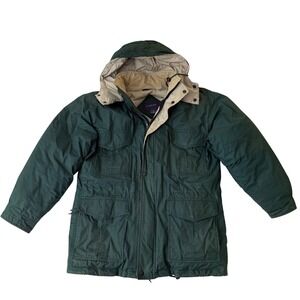 Gant Mens Green Down Filled Hooded Parka Jacket Coat Large RN 79918 Heavyweight